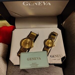 Geneva Classic Gold Watch Duo
